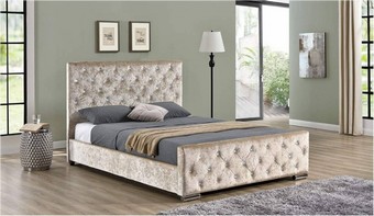 Beaumont Diamante Bed - Champagne